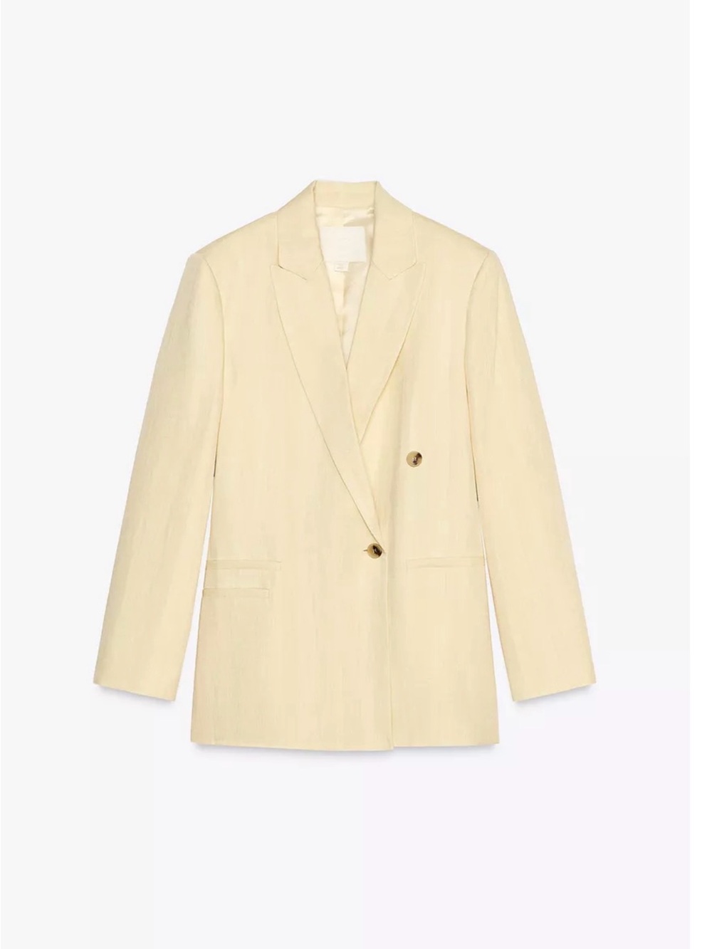 Oversized pastel  yellow linen blazer size XS